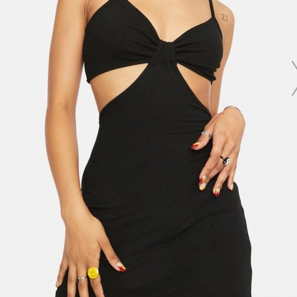 Princess Polly Dresses & Skirts - JOCELYN CUT OUT MIDI DRESS BLACK